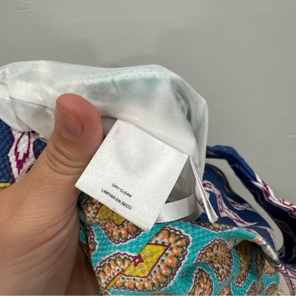 Nine West Sleeveless Printed Shift Dress Size 4 Keyhole Front Cotton - Picture 8 of 8